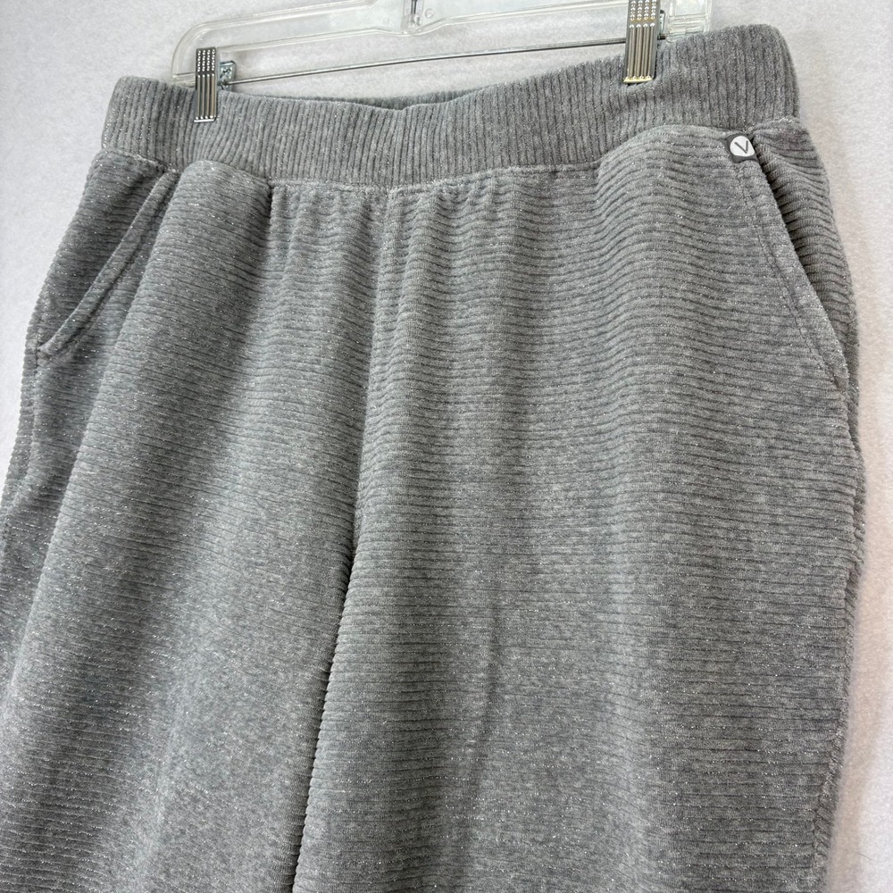 LIVI Active Gray Ribbed Sparkle Jogger Sweatpants Womens Sz 18/20 Comfort Lounge - Picture 3 of 5